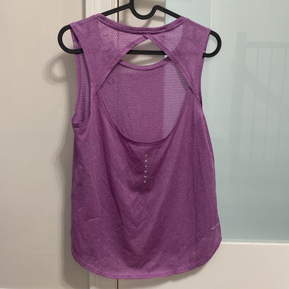 Nike Dri-Fit Purple Mesh Tank Top with Open Back - Picture 4 of 6